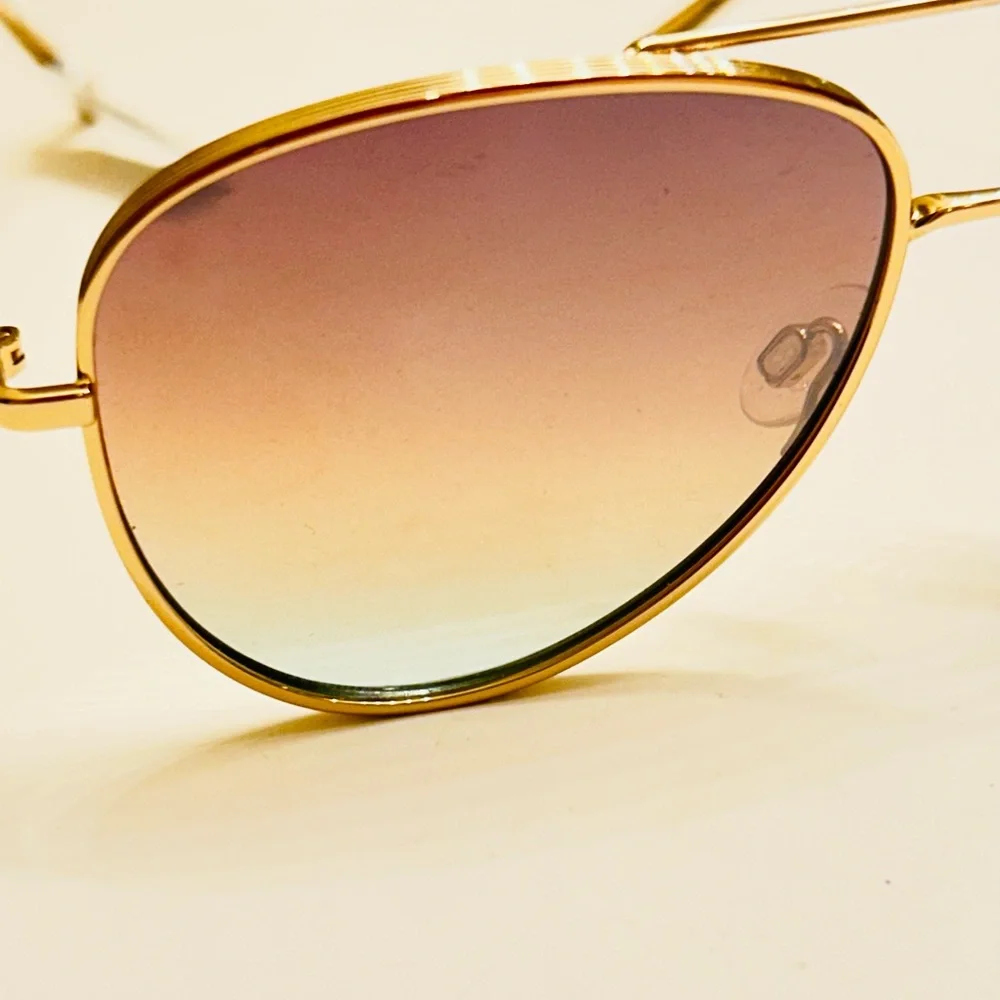 🔥EXTREMELY🔥 RARE Henri Bendel Brynn Gradient Aviator Sunglasses - Picture 5 of 14